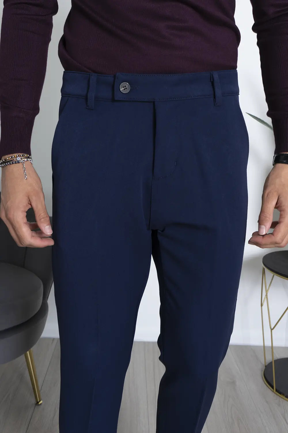 Pantalone Uomo Con Bottone Decentrato Art. PT165