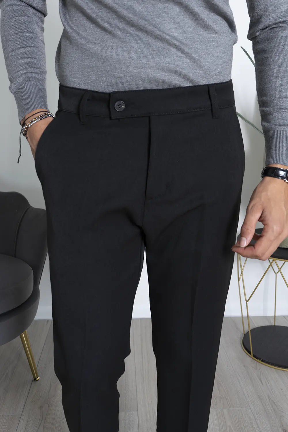 Pantalone Uomo Con Bottone Decentrato Art. PT165