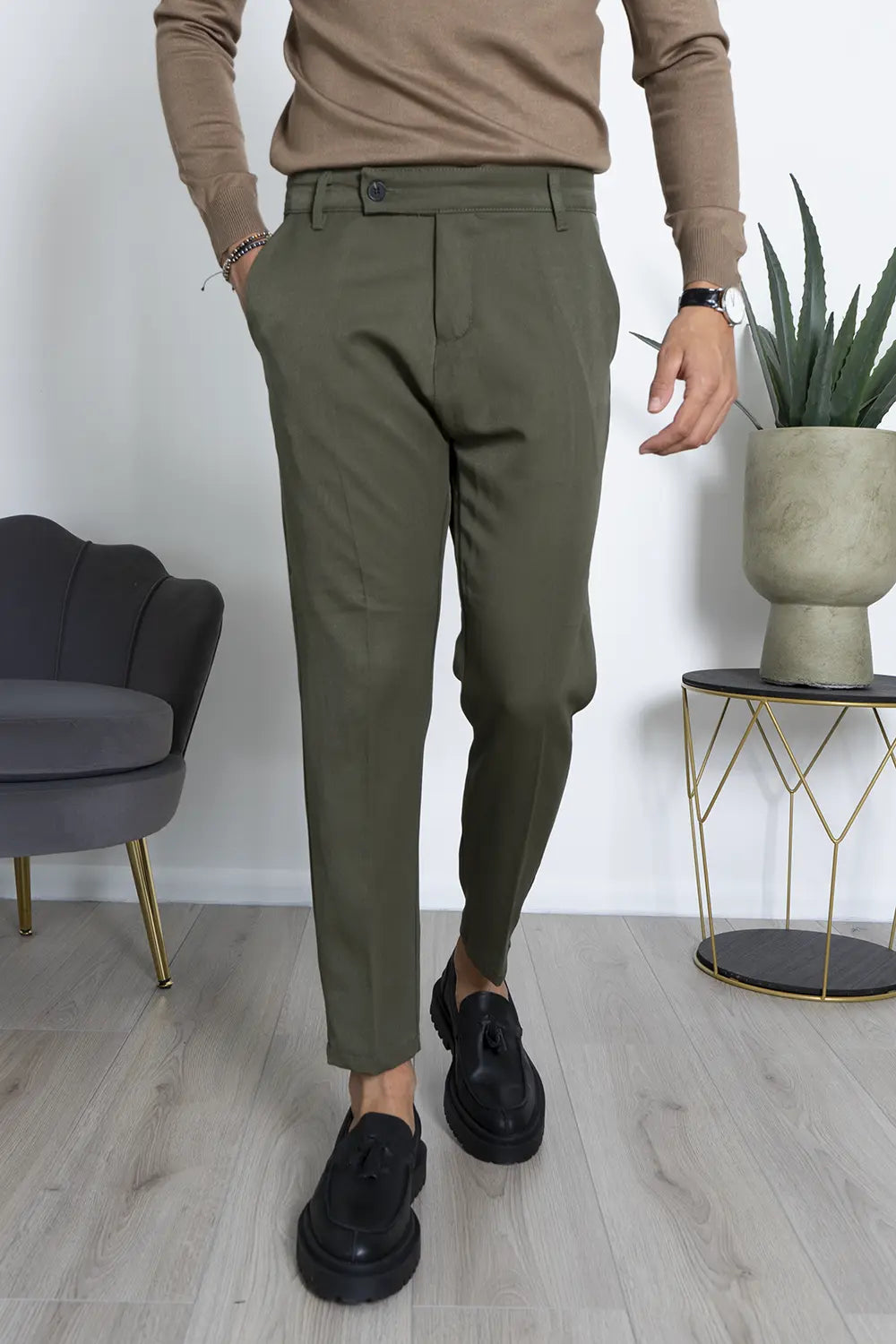 Pantalone Uomo Con Bottone Decentrato Art. PT165