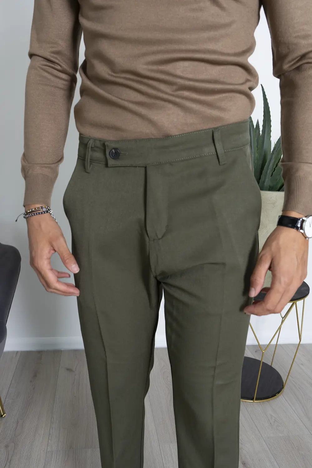 Pantalone Uomo Con Bottone Decentrato Art. PT165