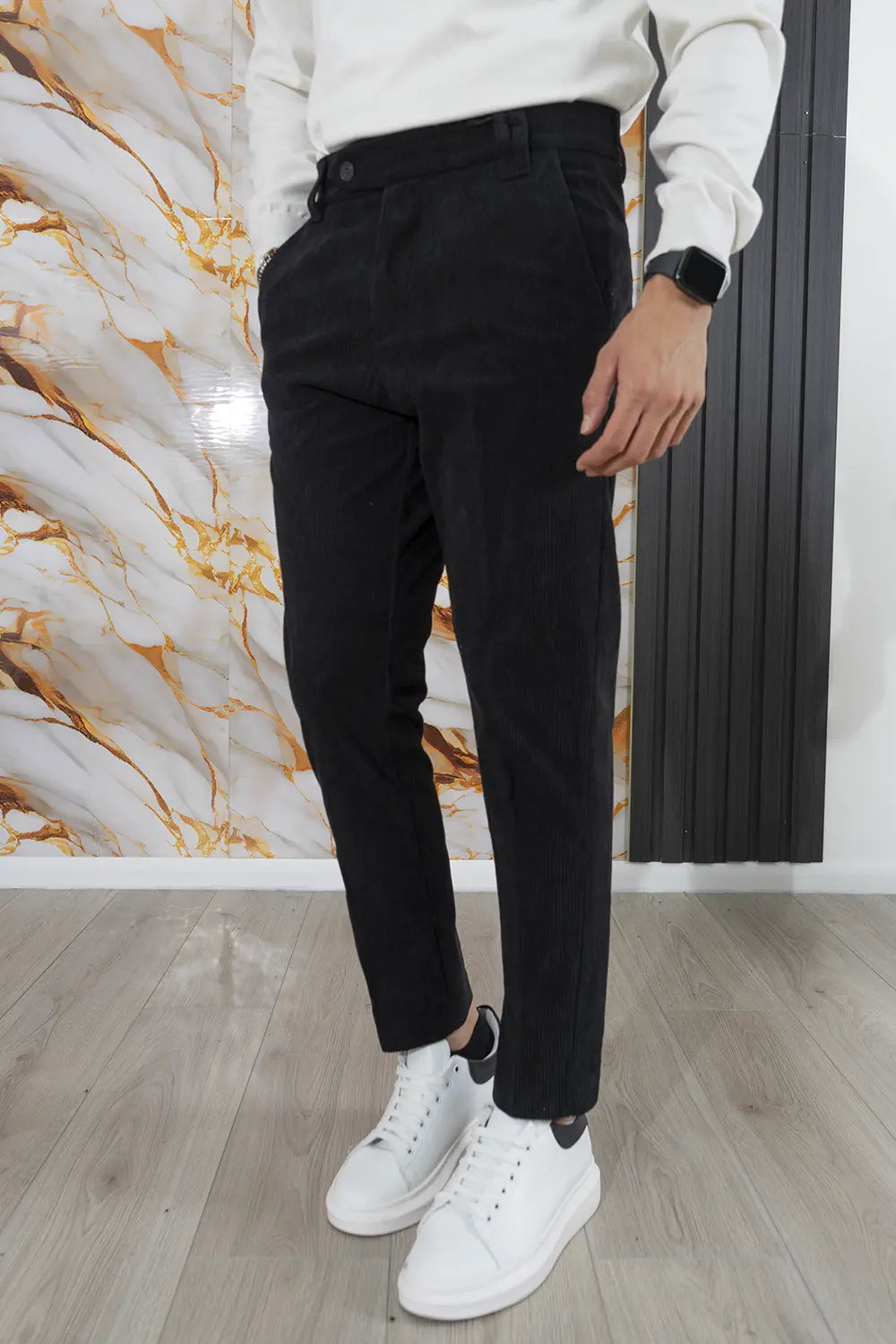 Pantalone Uomo Velluto a Costine Bottone Decentrato Art. Pt178