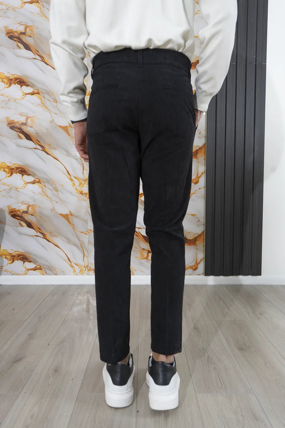 Pantalone Uomo Velluto a Costine Bottone Decentrato Art. Pt178