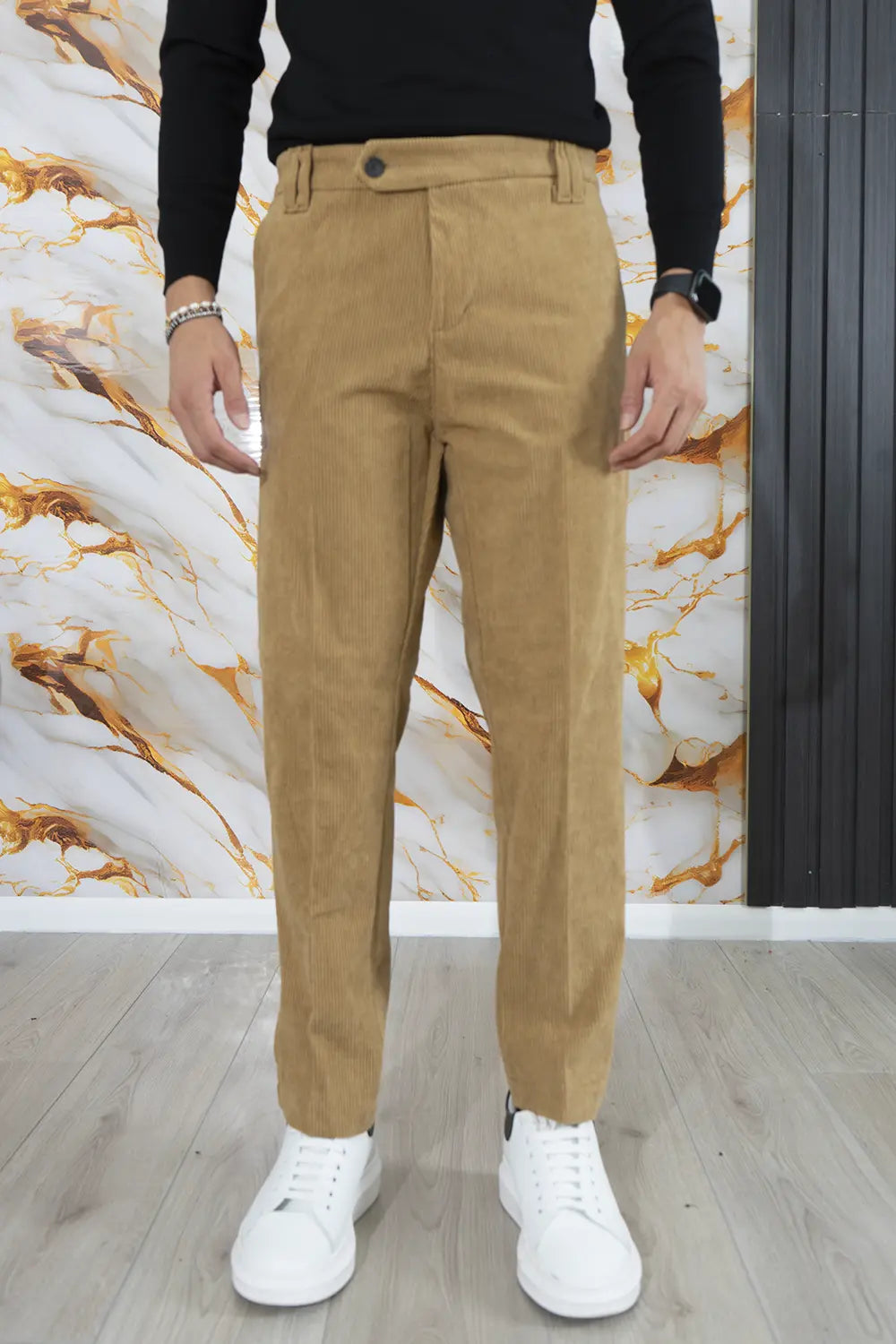 Pantalone Uomo Velluto a Costine Bottone Decentrato Art. Pt178