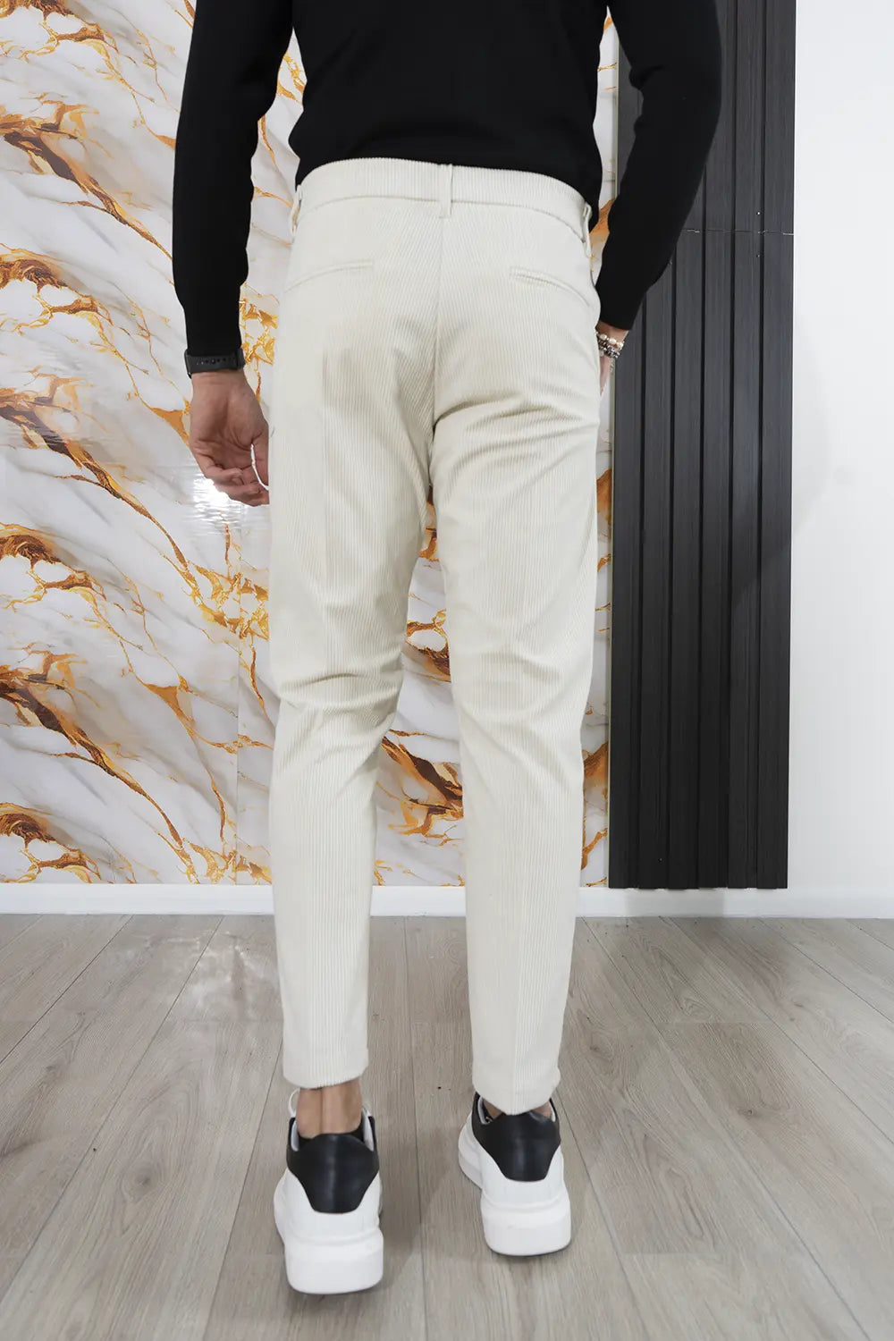 Pantalone Uomo Velluto a Costine Bottone Decentrato Art. Pt178