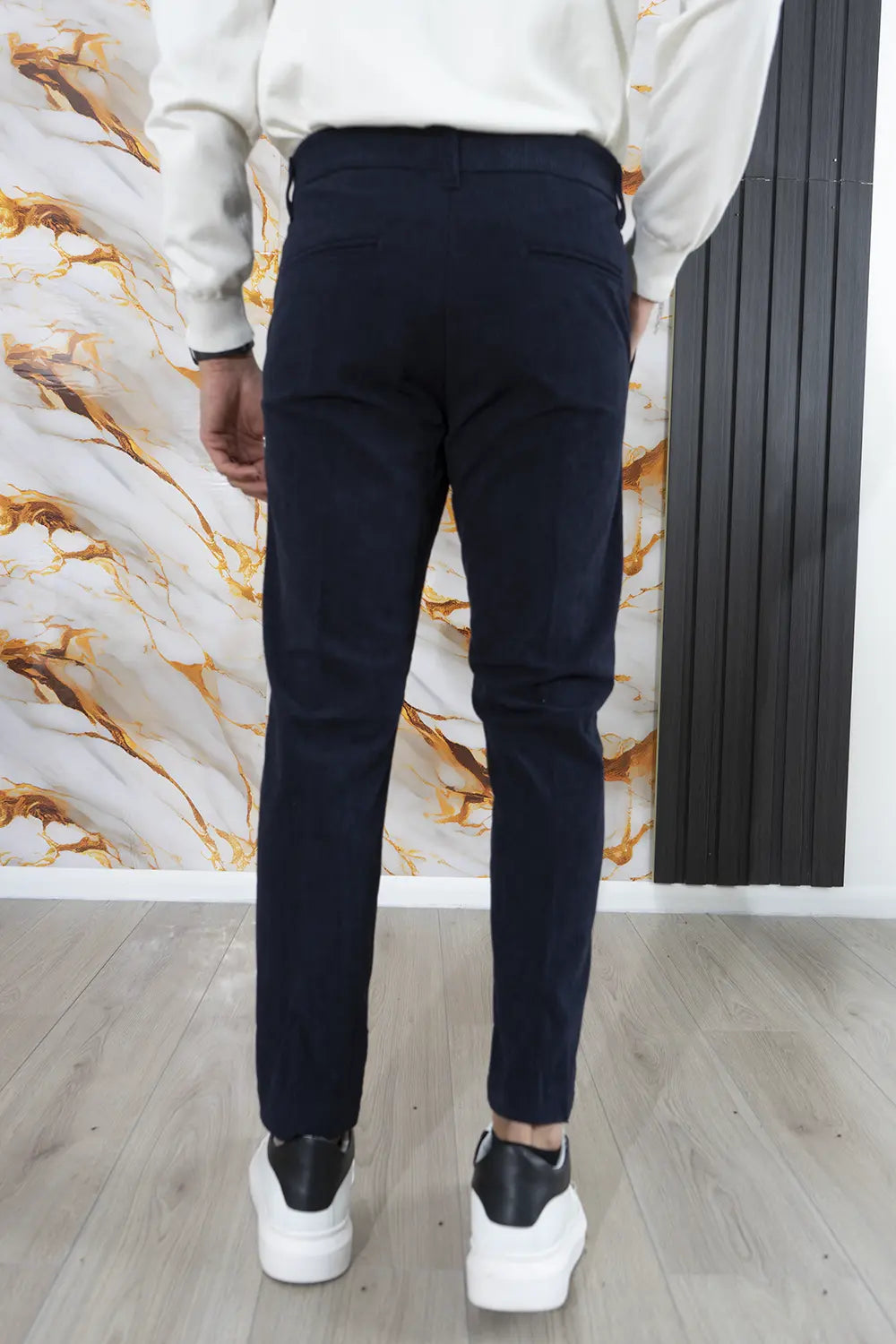 Pantalone Uomo Velluto a Costine Bottone Decentrato Art. Pt178