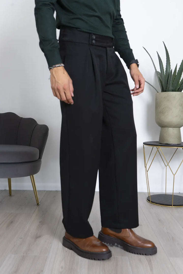 Pantaloni Uomo Estate - Vita Alta, Gamba Larga, Cotone Elasticizzato, Colorati - Foto 13