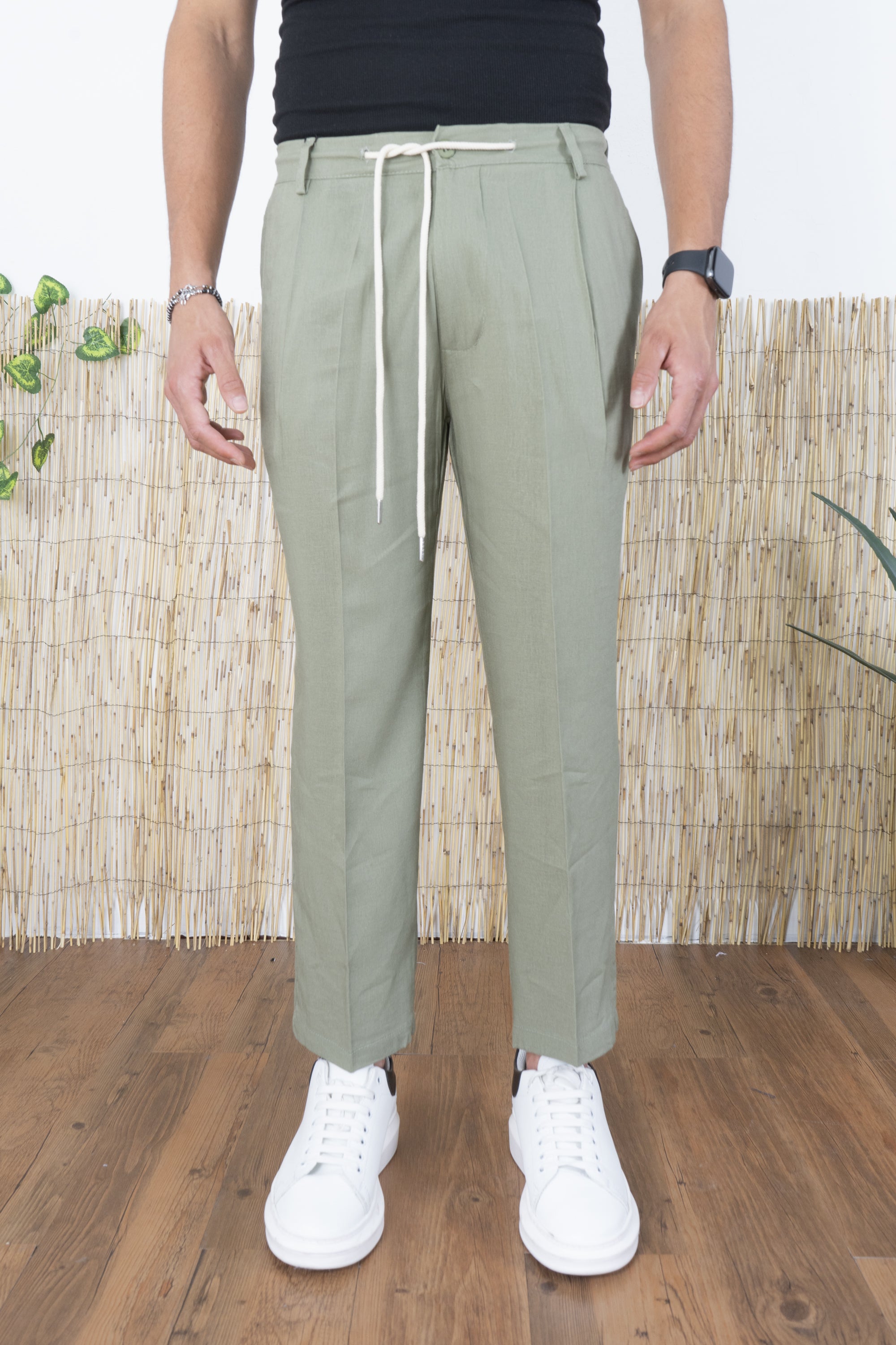 Pantalone In Lino Con Bottone e Coulisse Art. PT192