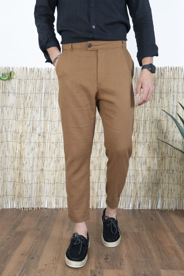 Pantalone Uomo In Lino Con bottone Lungo Art. Pt171