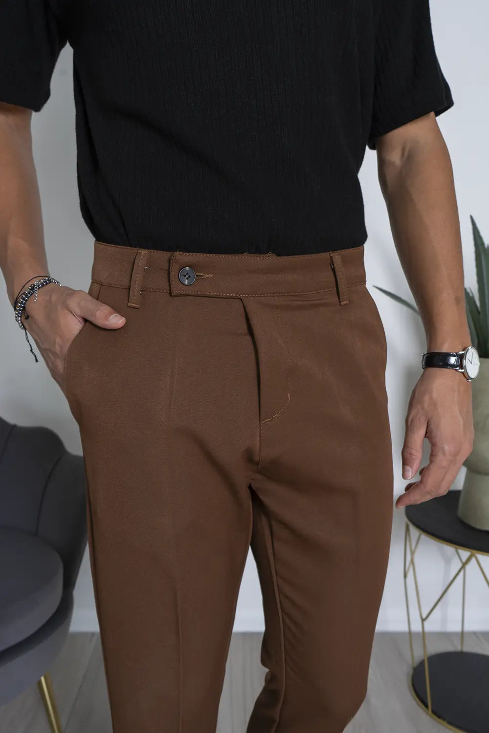 Pantalone Uomo Con Bottone Decentrato Art. PT165