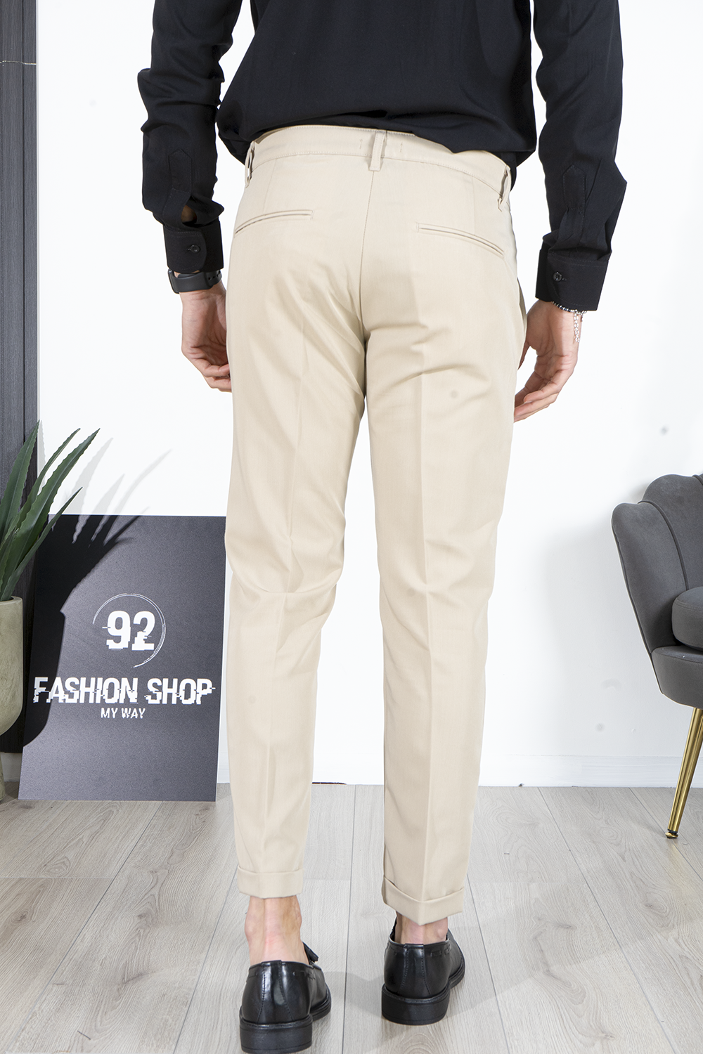 Pantalone Uomo Slim Fit Casual Con tasche Retro Art. PT102