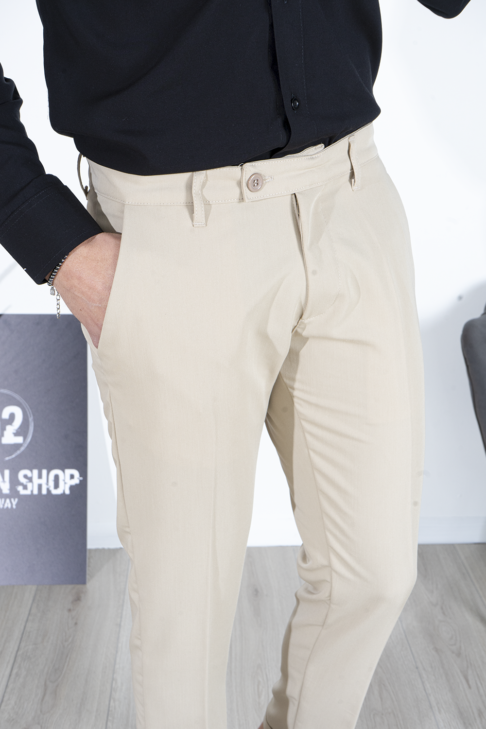 Pantalone Uomo Slim Fit Casual Con tasche Retro Art. PT102