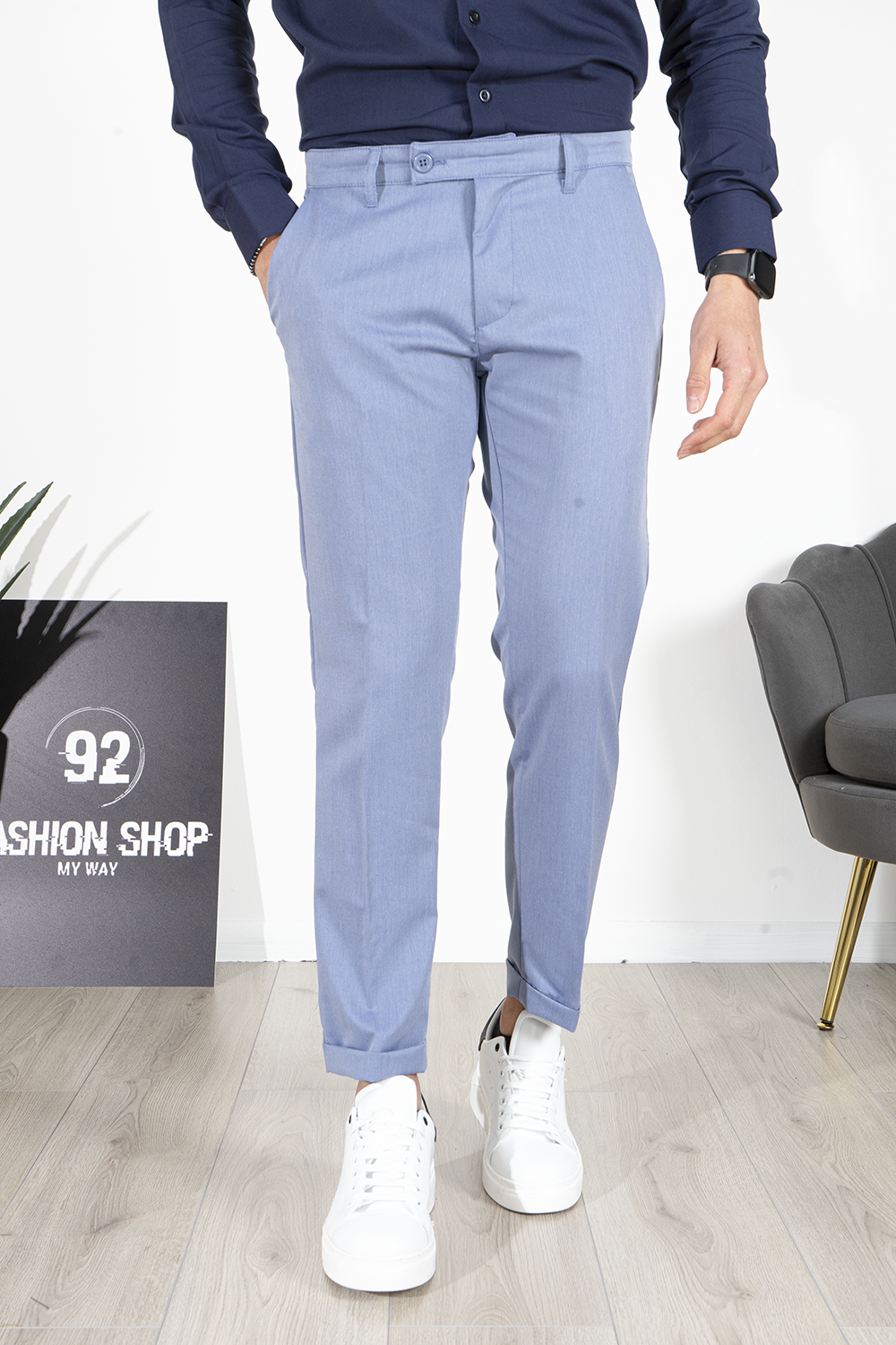 Pantalone Uomo Slim Fit Casual Con tasche Retro Art. PT102