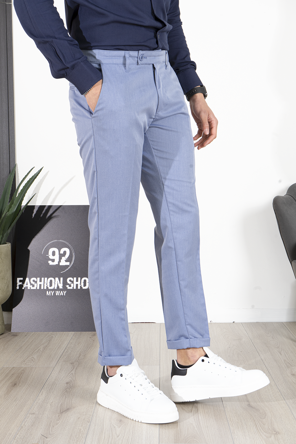 Pantalone Uomo Slim Fit Casual Con tasche Retro Art. PT102