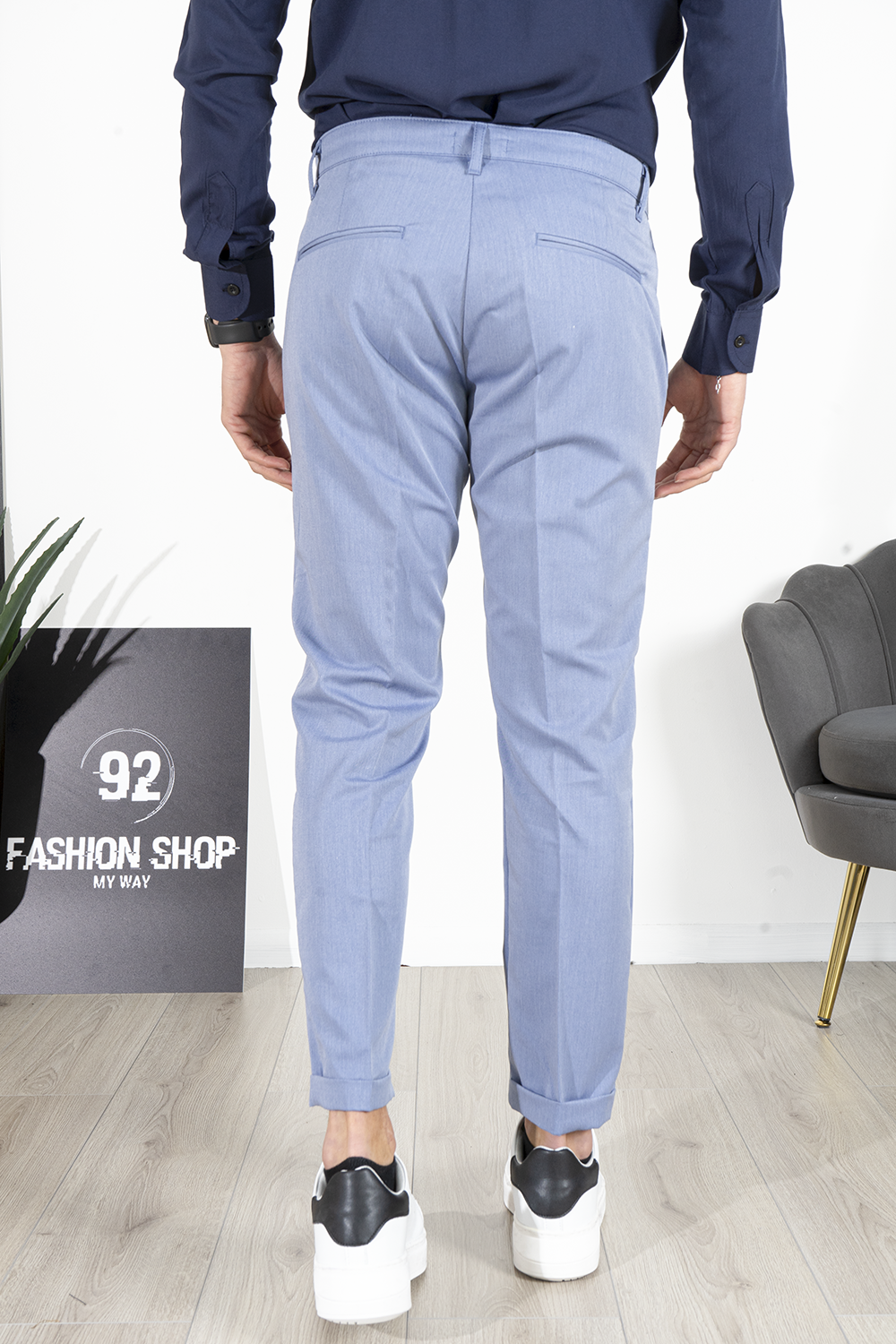 Pantalone Uomo Slim Fit Casual Con tasche Retro Art. PT102