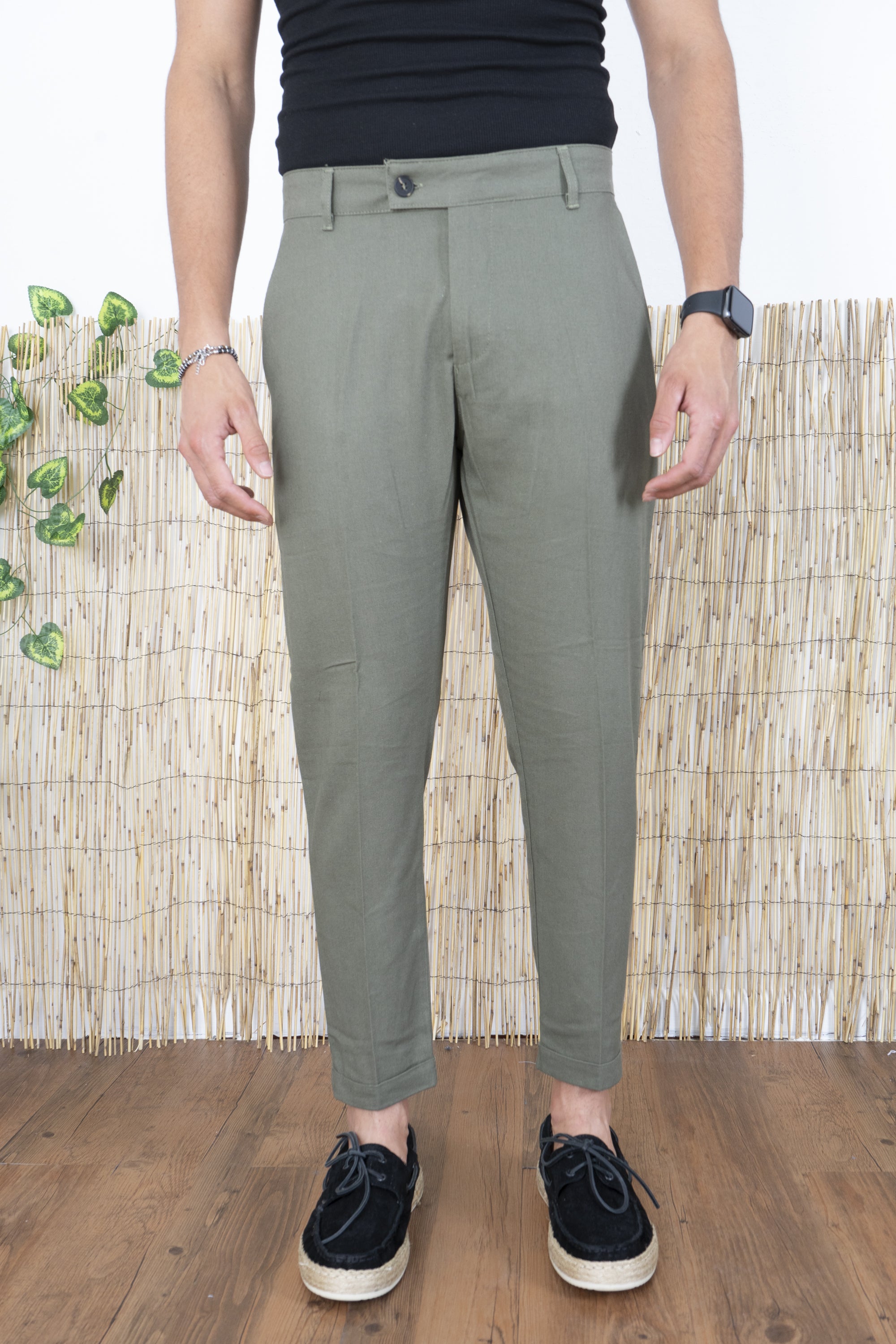Pantalone Uomo In Lino Con Bottone Lungo Art. Pt171