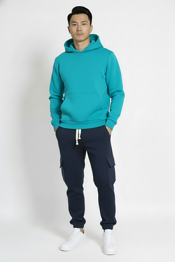 Tuta Uomo Felpa Cappuccio e Pantalone Cargo Art. TT113