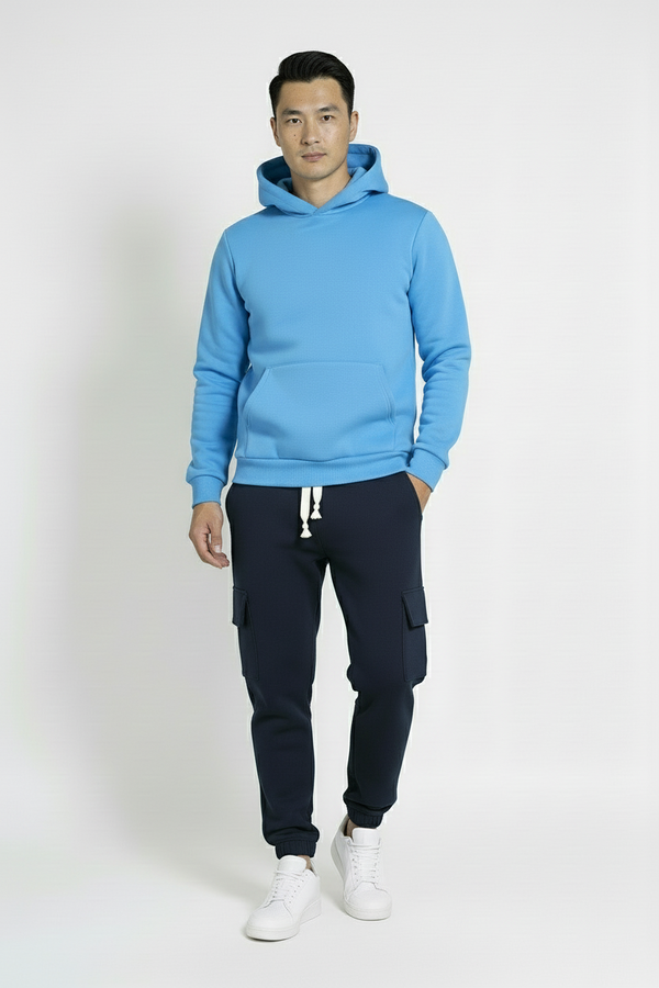 Tuta Uomo Felpa Cappuccio e Pantalone Cargo Art. TT113