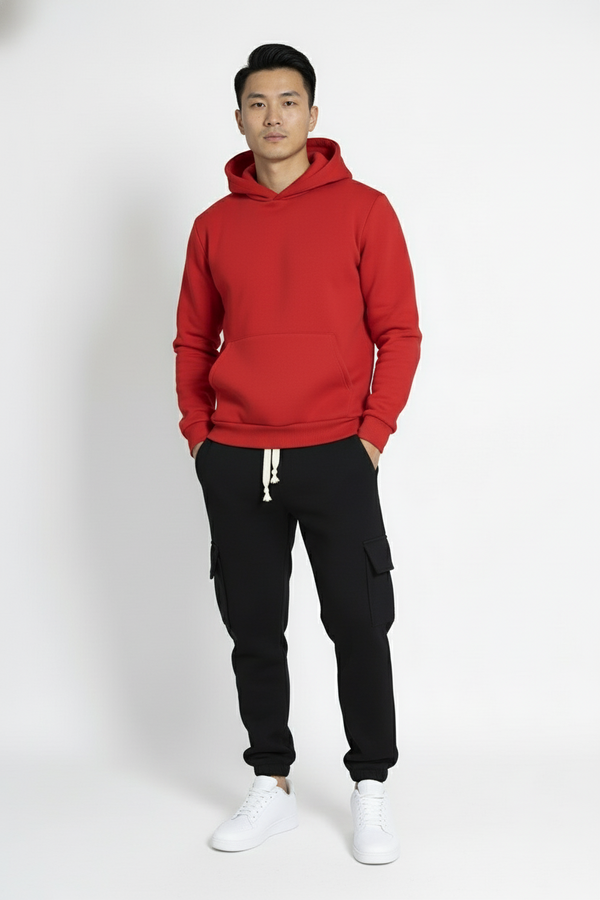 Tuta Uomo Felpa Cappuccio e Pantalone Cargo Art. TT113