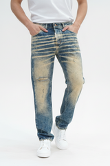 Jeans Straight Fit "Sun-Baked" con Effetto Dirty Wash Art. Js561