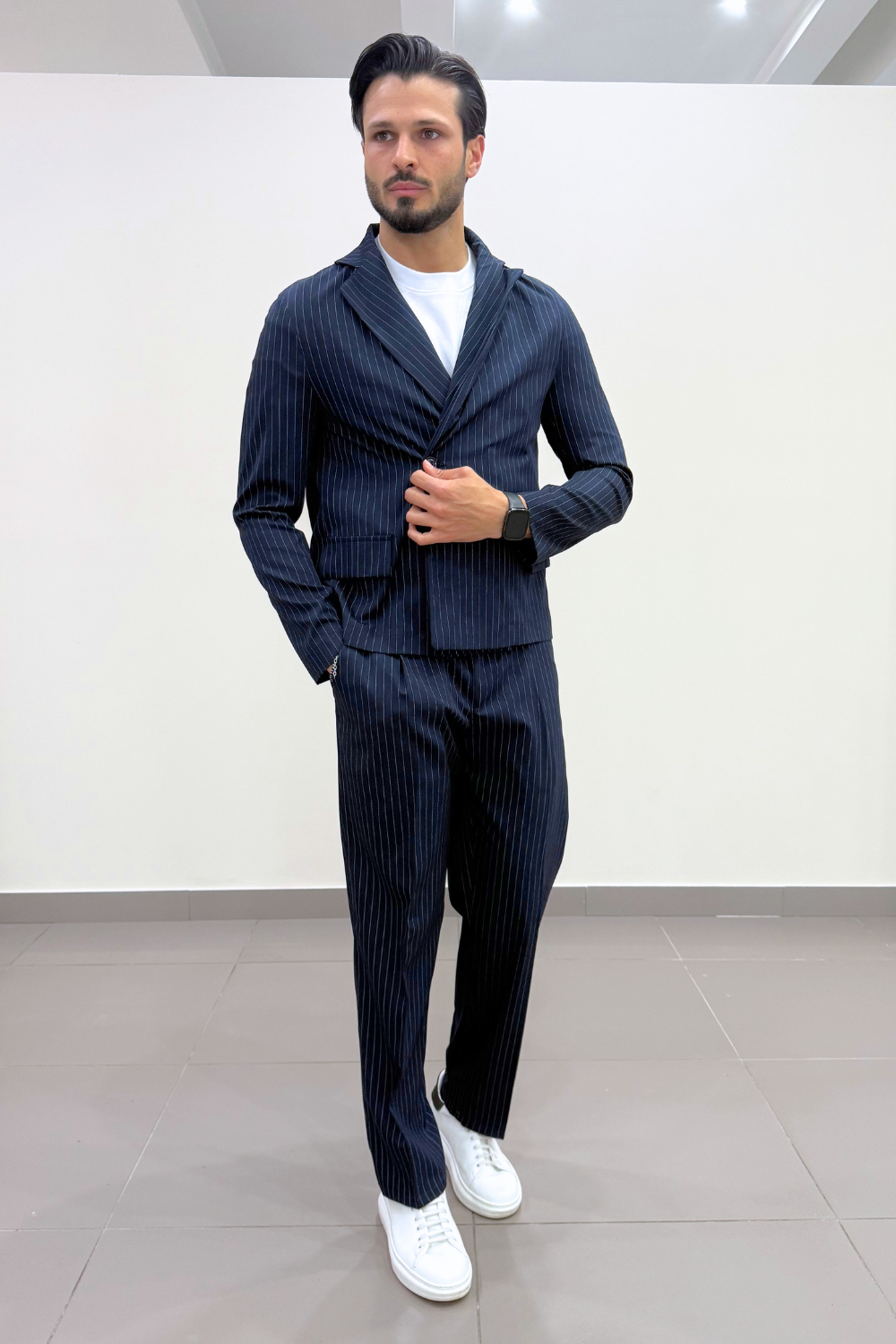 Coordinato Abito Gessato Crop Fit Art. Cd126