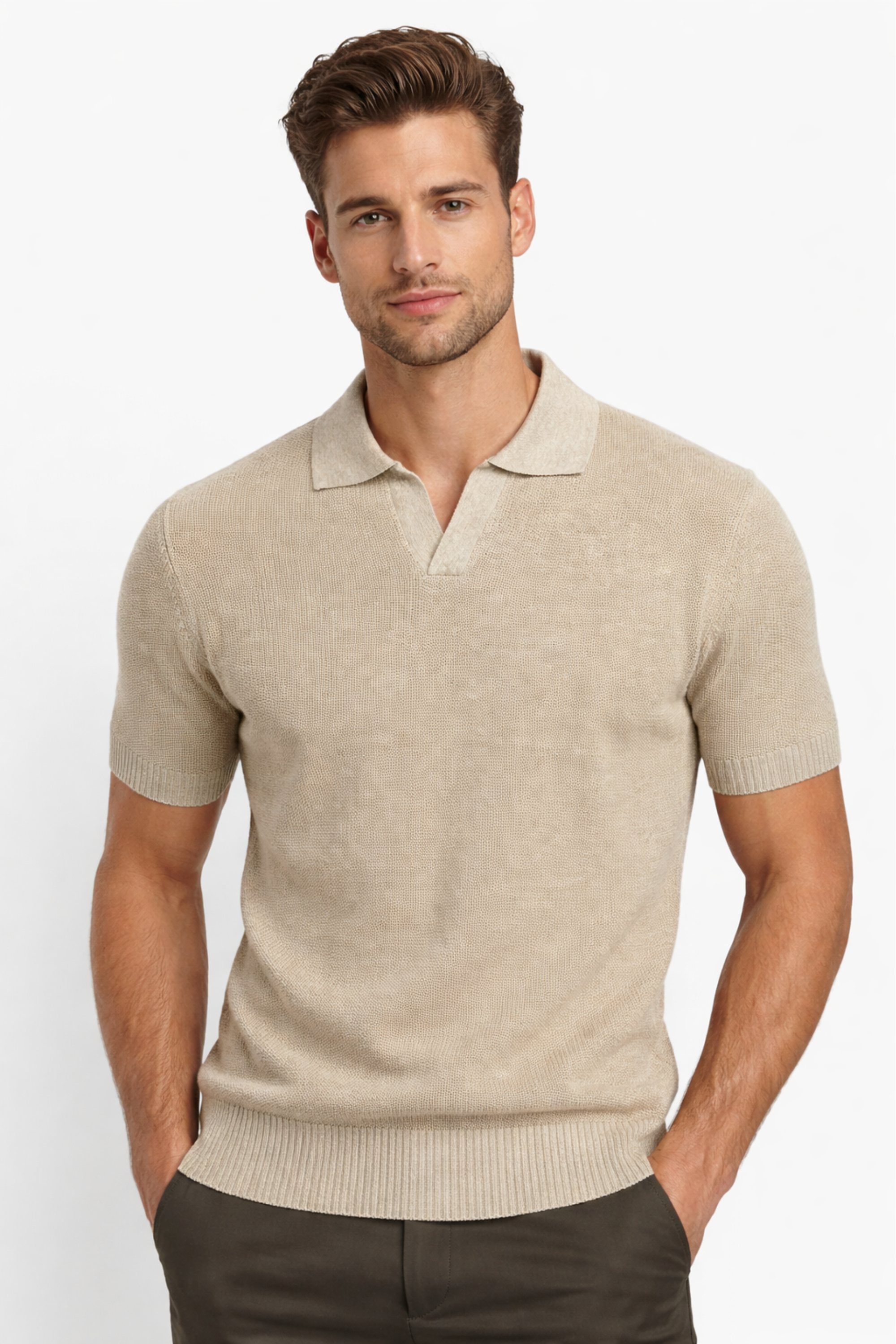 Polo in Maglia "Derby" con Scollo a V Art. Ts273