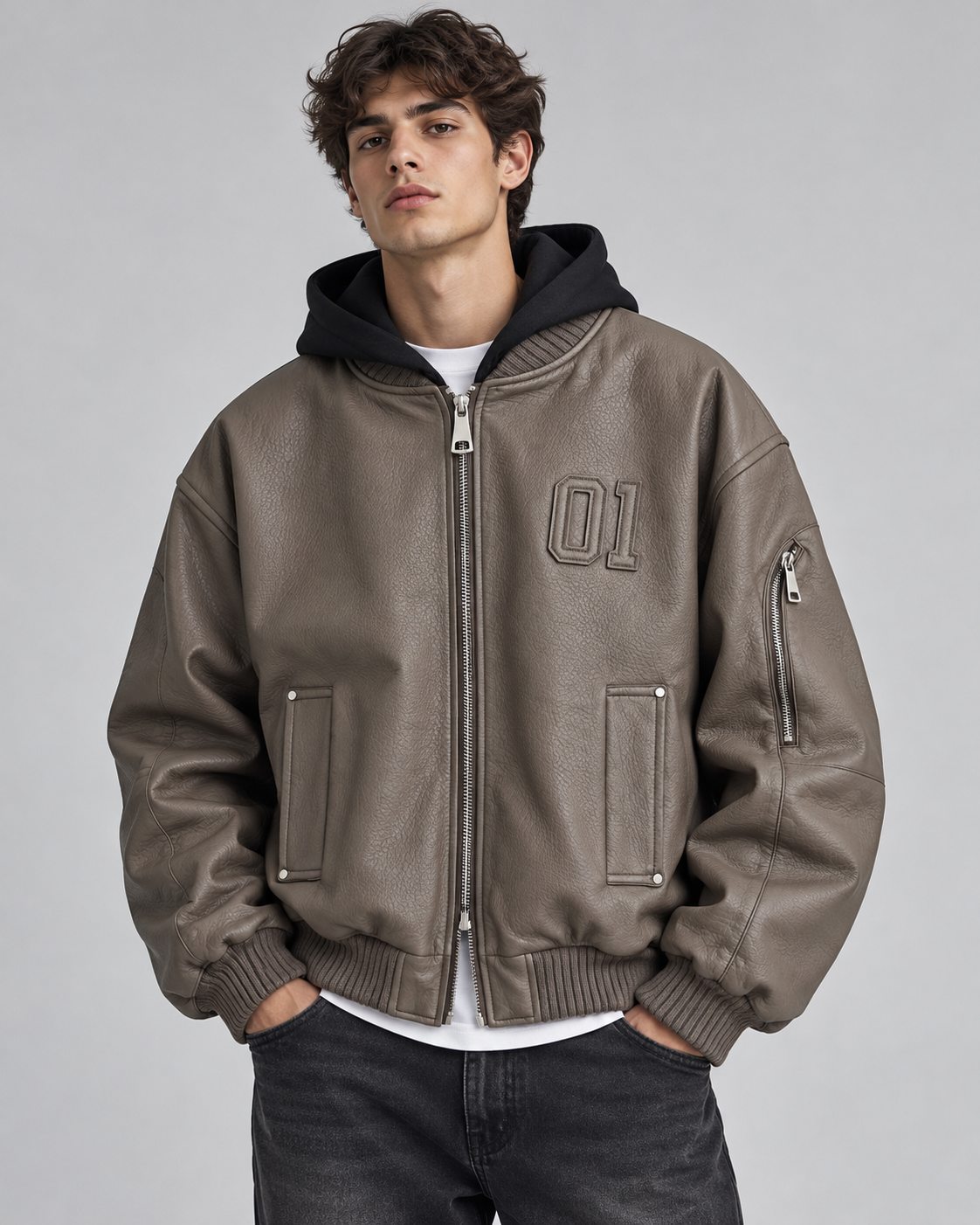Giubbotto Puffer ecopelle Con Cappuccio Estraibile Art. Gb209