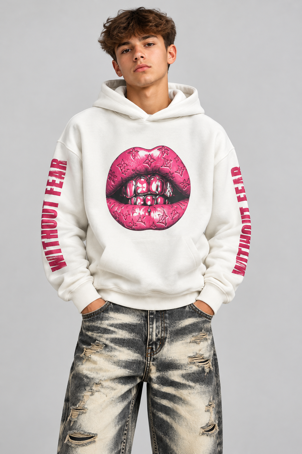 Felpa Con Bocca Pink Art. JR-FE05