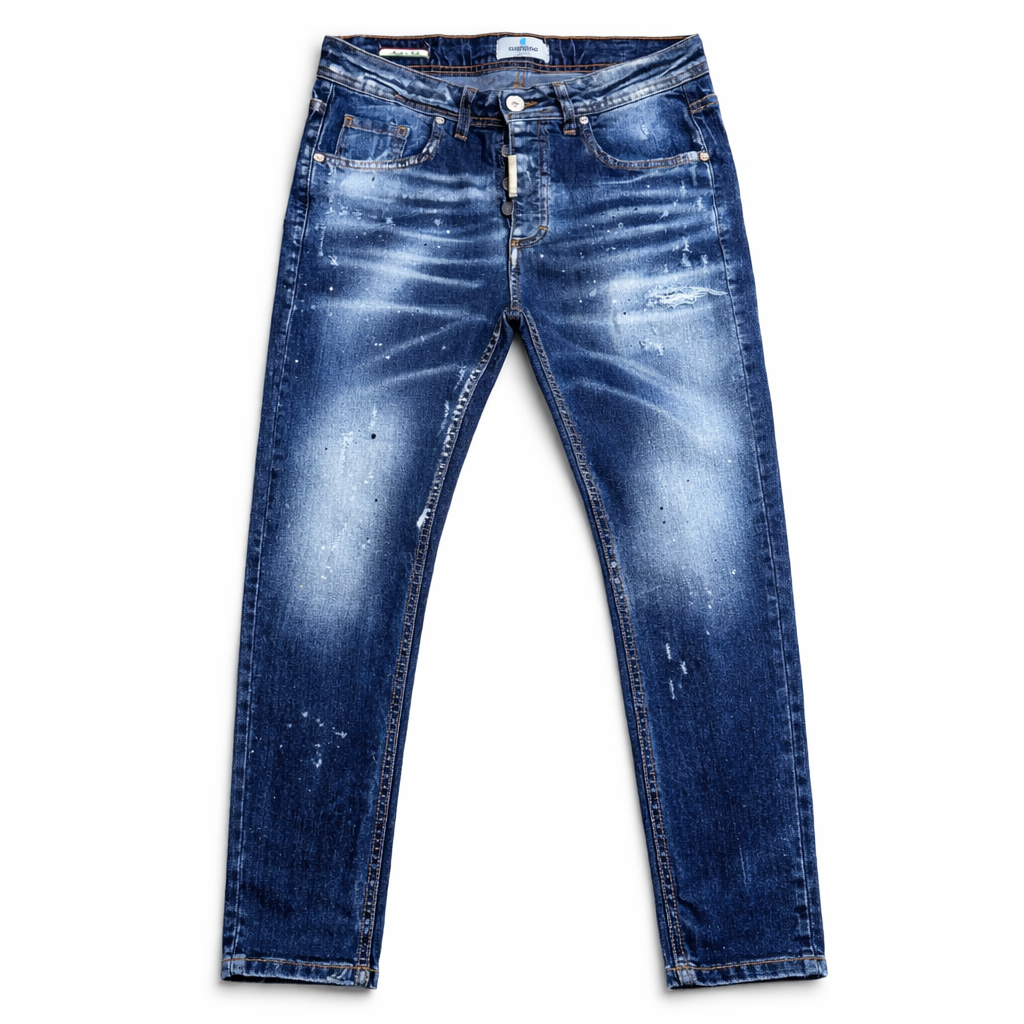 Jeans Uomo Royal Denim Effetto Used con Schiariture Art. Js555