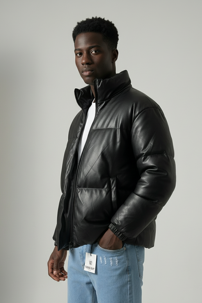 Giubbotto Uomo Bomber Puffy Ecopelle Over size Art. GB125