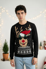 Maglione Uomo Natale ''Renne'' Girocollo Art. Mg129