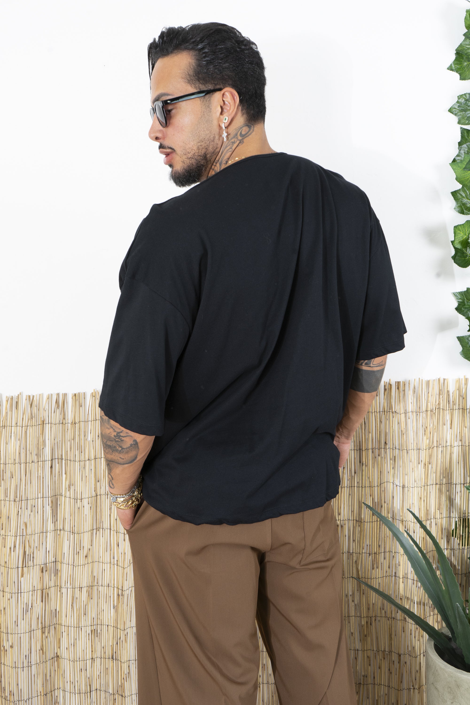 T-Shirt Uomo Bianca con Scollo Ampio Drappeggiato Art. TS264