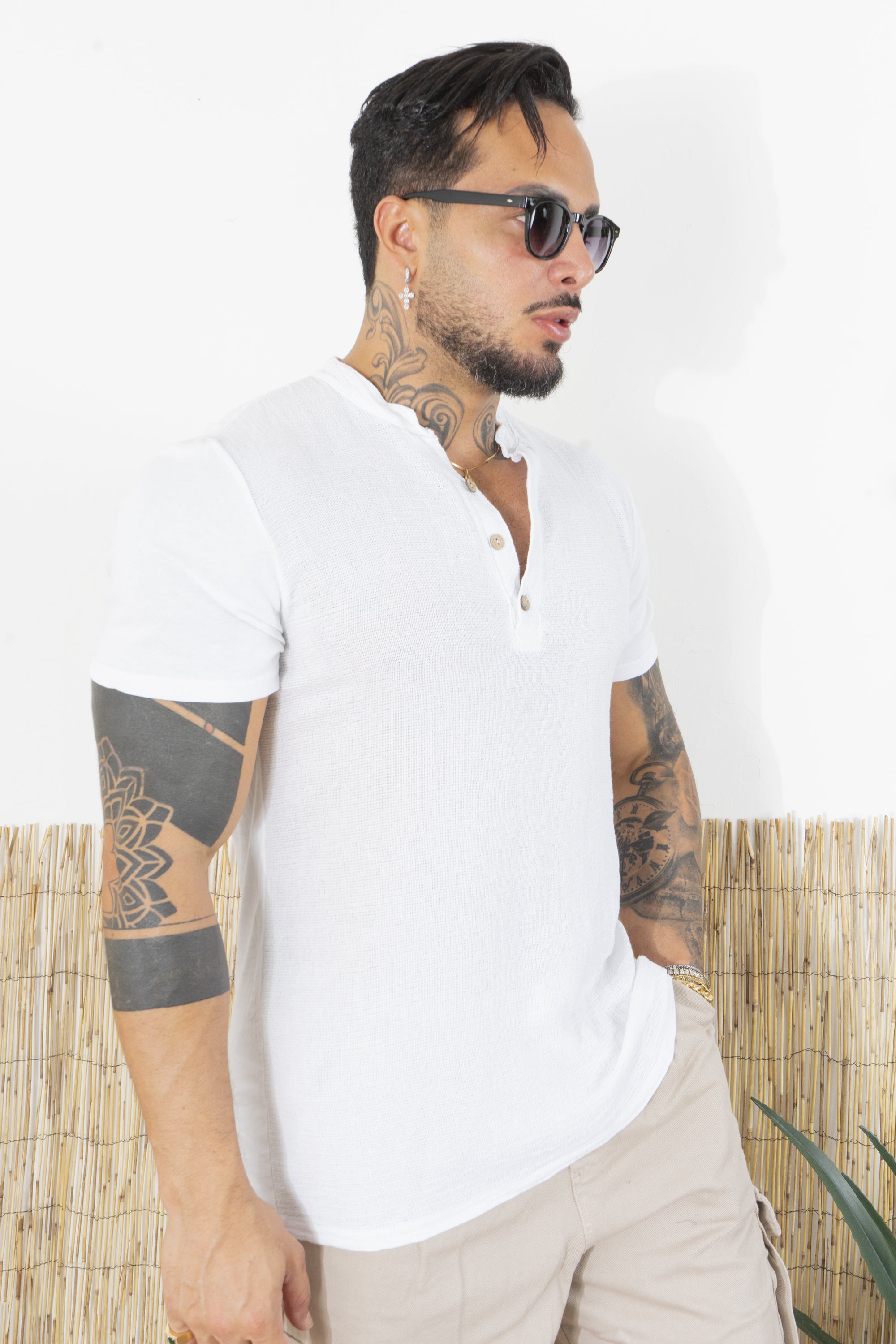 T-Shirt Uomo Cotone Con 3 bottoni Art. Ts141