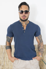 T-shirt Uomo Cotone Con 3 bottoni Art. Ts141