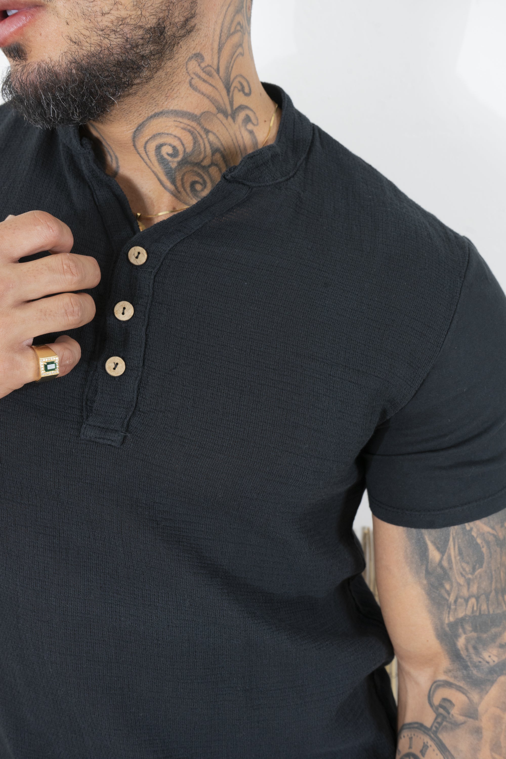 T-Shirt Uomo Cotone Con 3 bottoni Art. Ts141