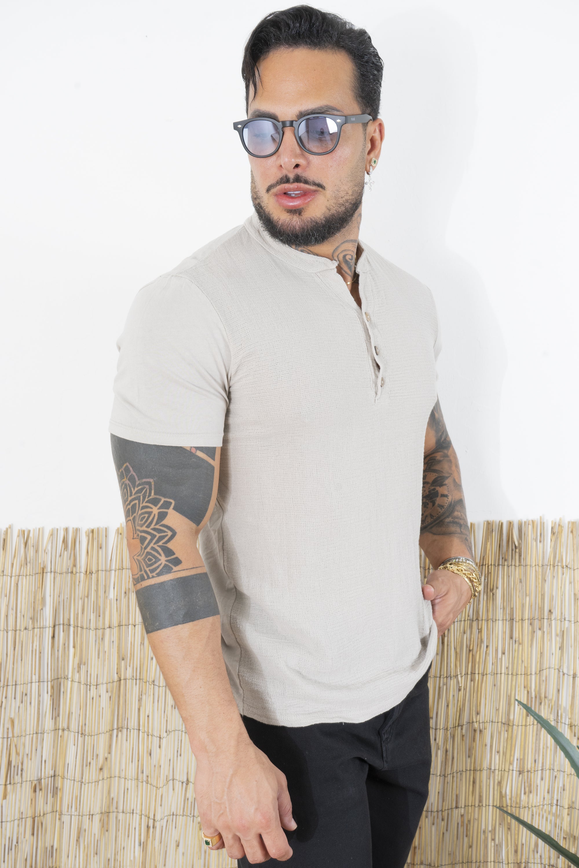 T-shirt Uomo Cotone Con 3 bottoni Art. Ts141