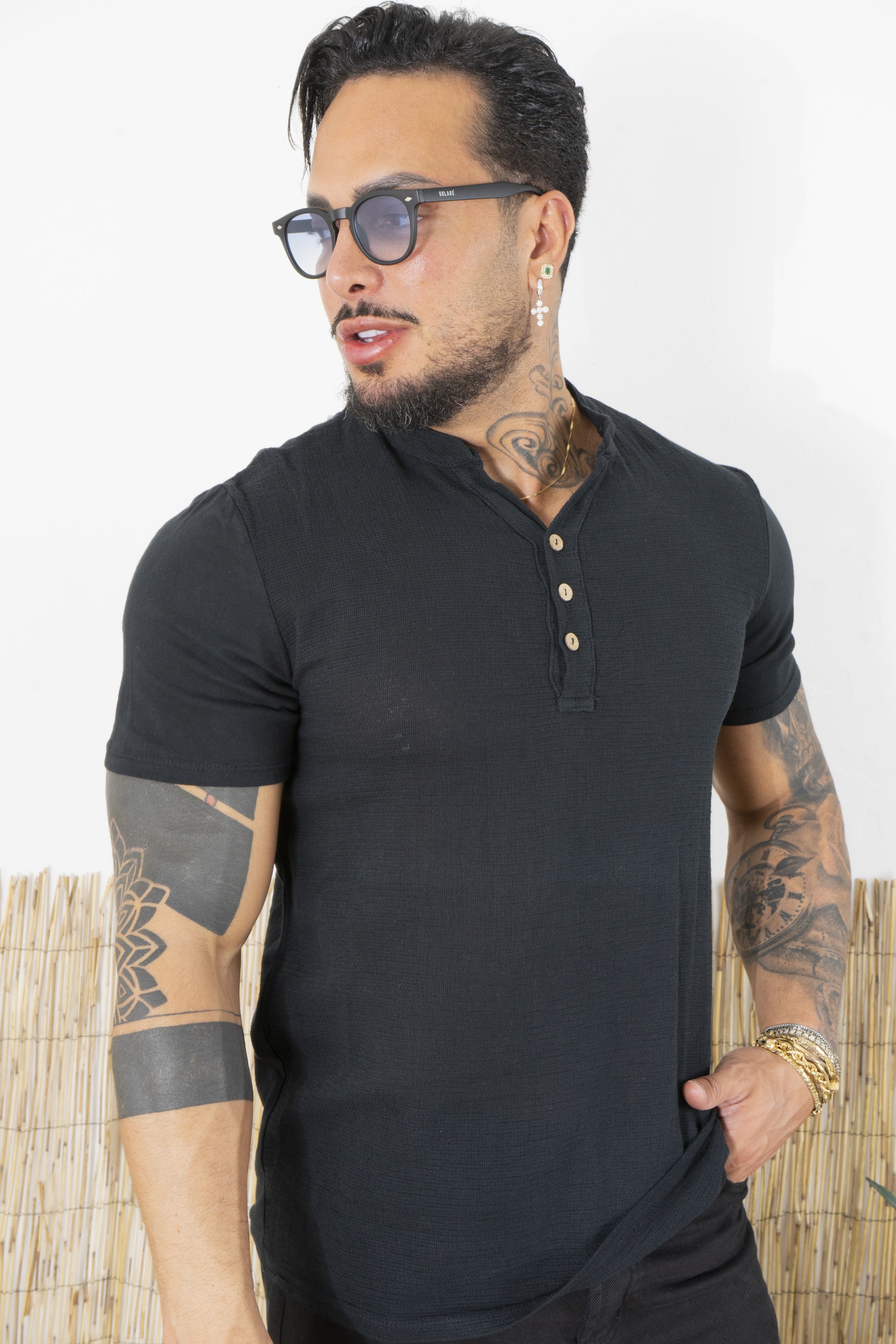 T-Shirt Uomo Cotone Con 3 bottoni Art. Ts141