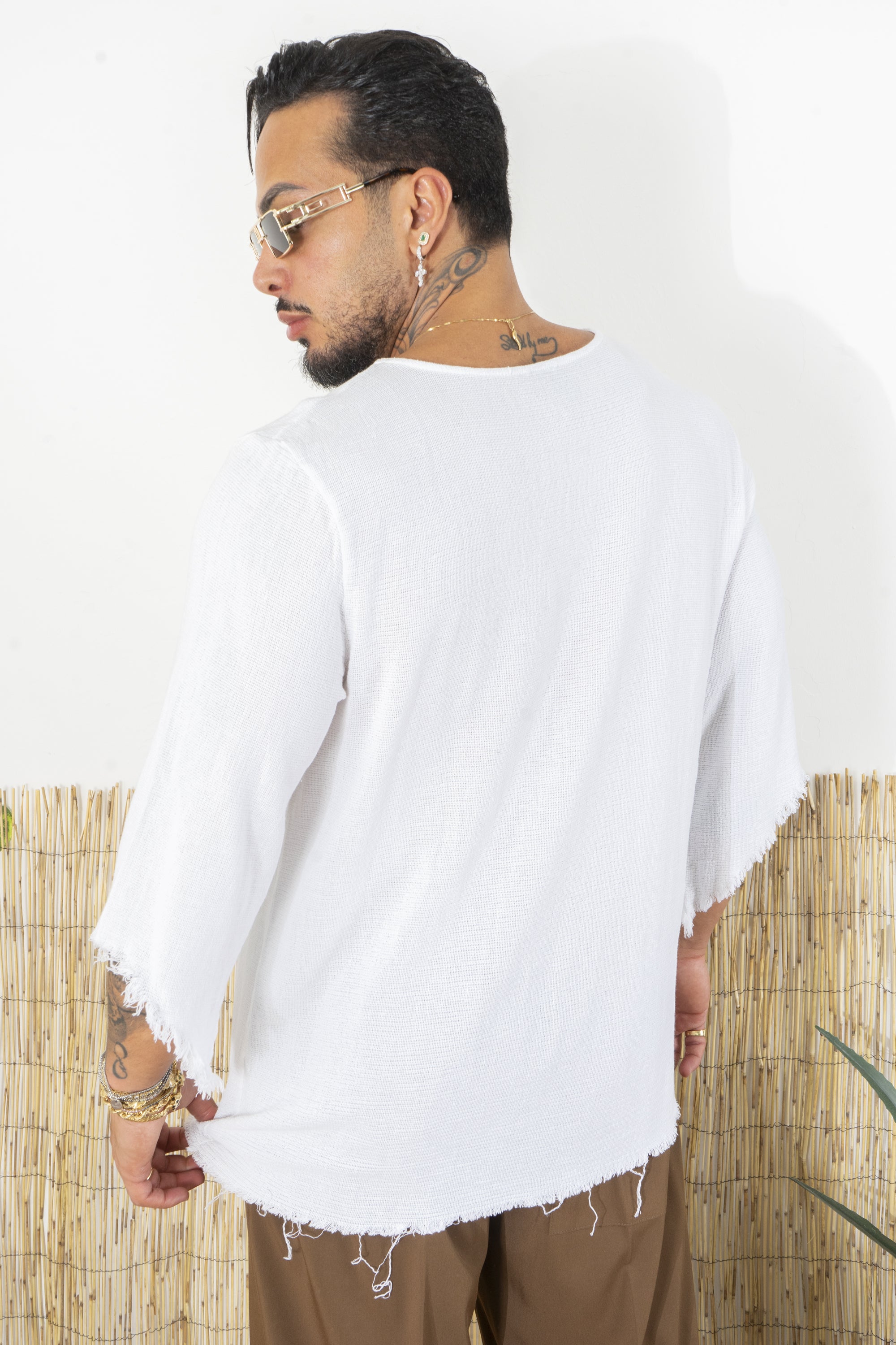 T-Shirt Uomo Sfrangiata scollo largo Art. Ts195