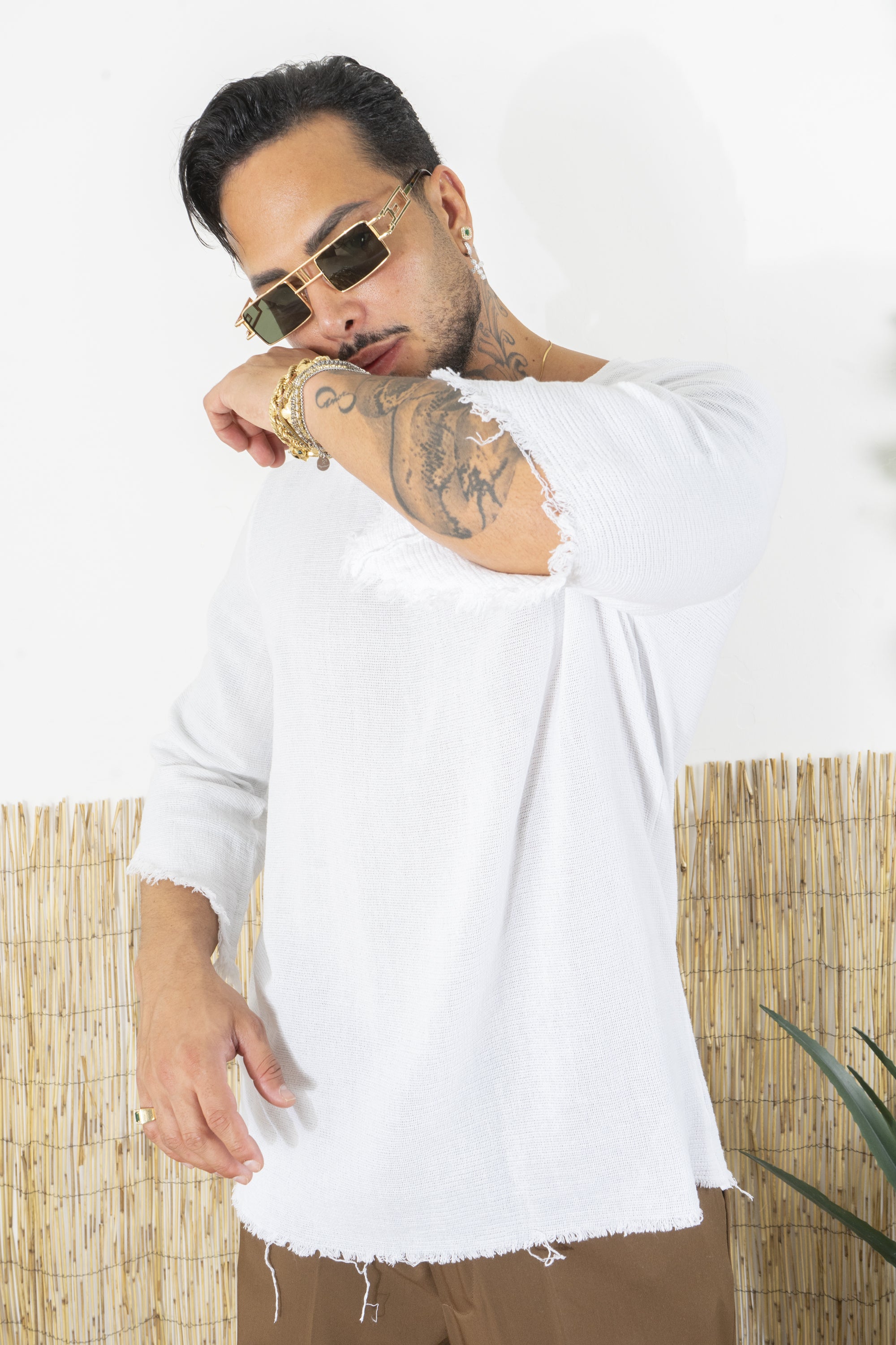 T-Shirt Uomo Sfrangiata scollo largo Art. Ts195