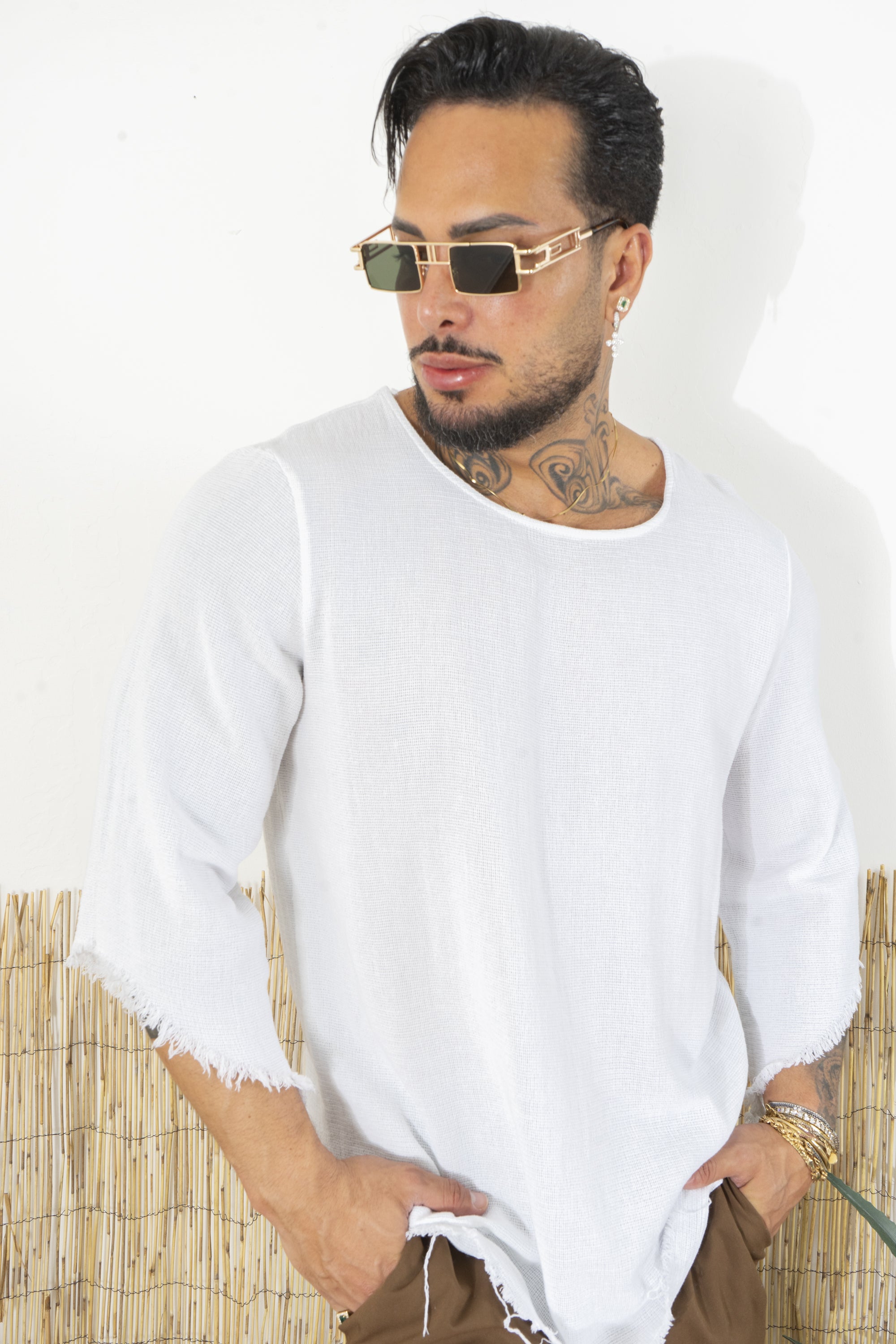 T-shirt Uomo Sfrangiata scollo largo Art. Ts195