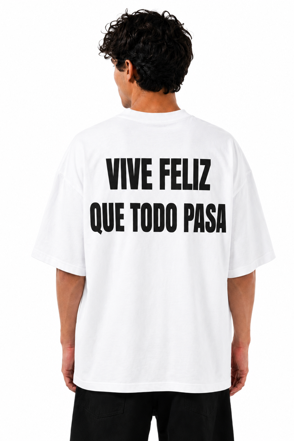 T-Shirt Con Stampa Retro '' Vive Feliz '' Art. Ts286