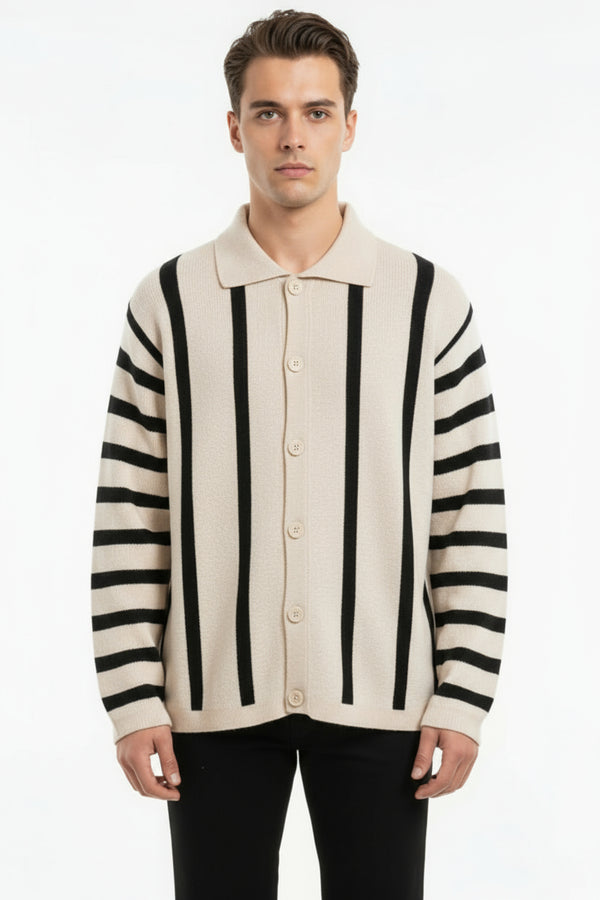 Cardigan Uomo a Righe Verticali Art. Mg180