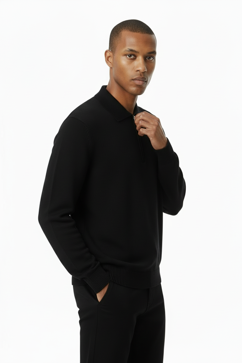 Maglione Uomo Polo con Zip e Colletto Art. Mg181