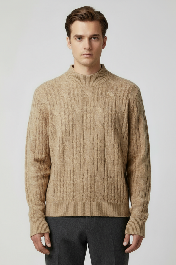 Maglione Uomo Intrecciato Mezzo Collo Crop Fit Art. Mg182