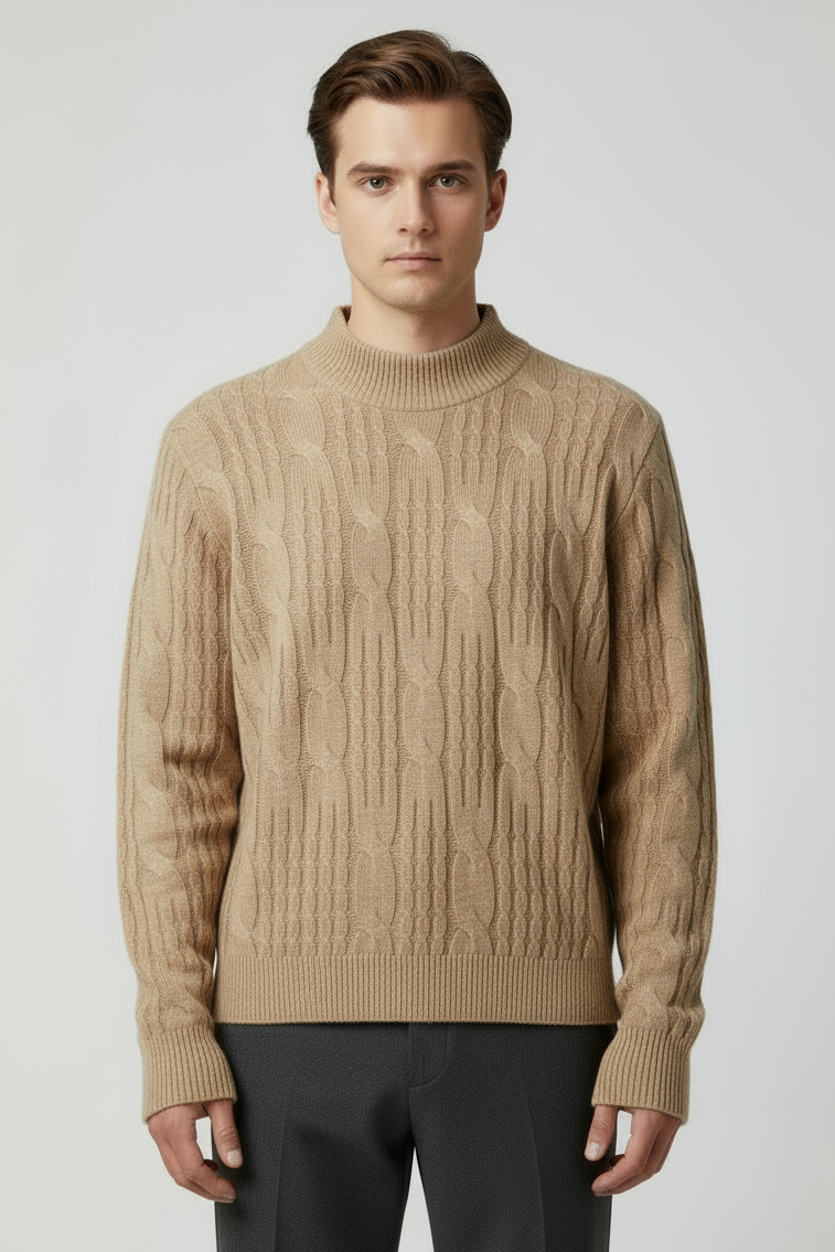 Maglione Uomo Intrecciato Mezzo Collo Crop Fit Art. Mg182