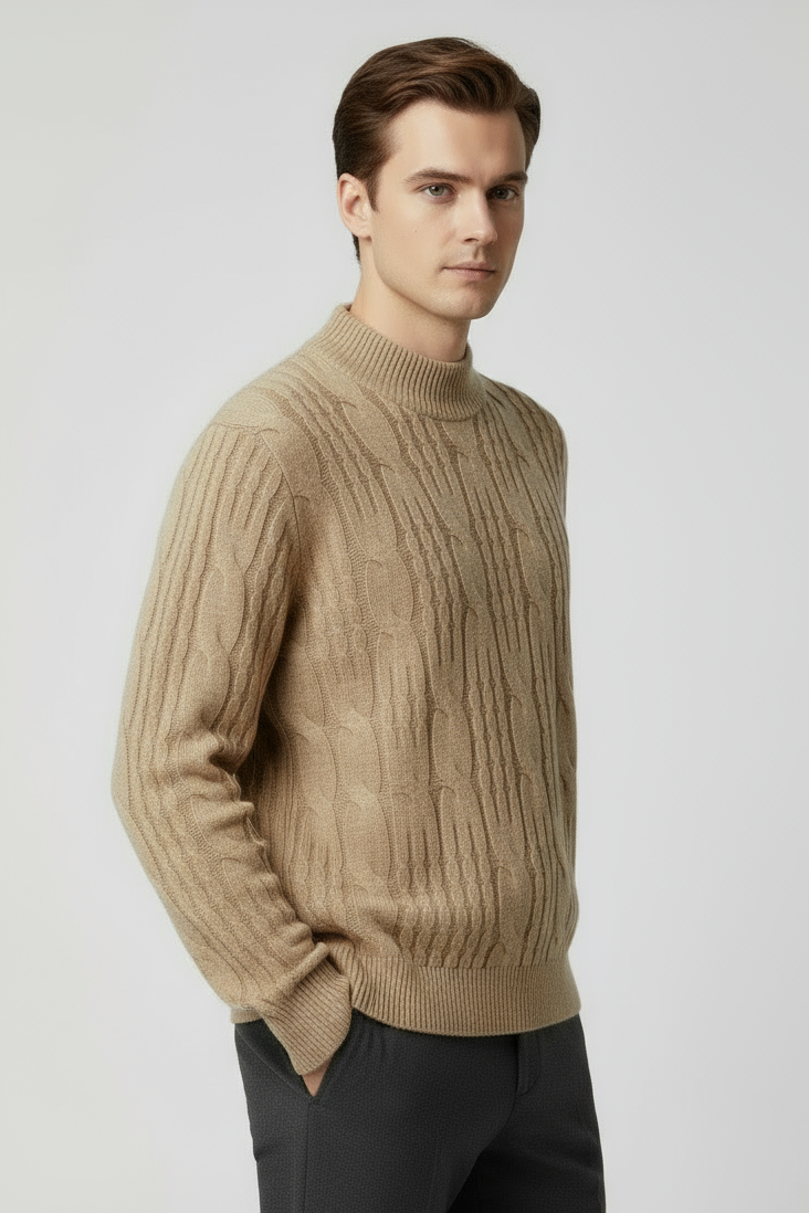 Maglione Uomo Intrecciato Mezzo Collo Crop Fit Art. Mg182