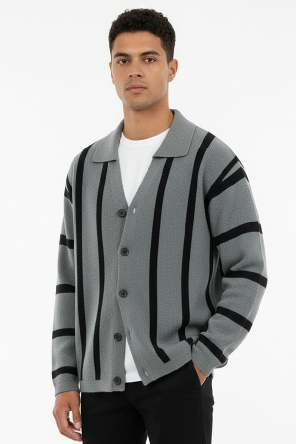 Cardigan Uomo a Righe Verticali Art. Mg180