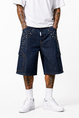 Bermuda Uomo ''Shiny'' Con Tasconi Cargo E borchie Art. Bm153