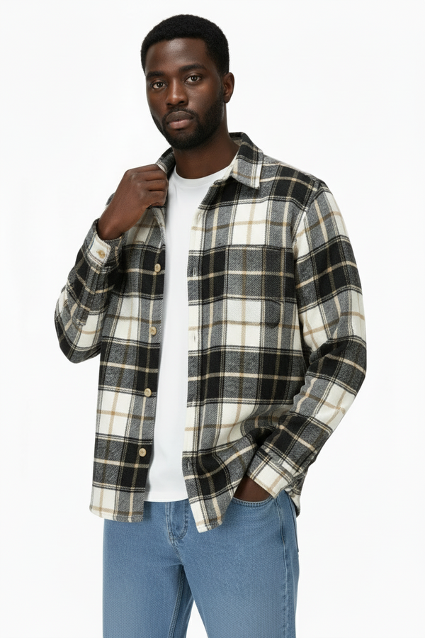 Men's Flannel Jacket Scottish Pattern Shirt Art. Cm146