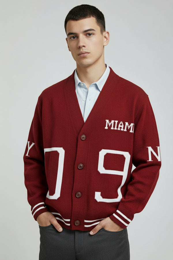 Cardigan Maglione Uomo Stile College “Miami 09” Art. Mg185