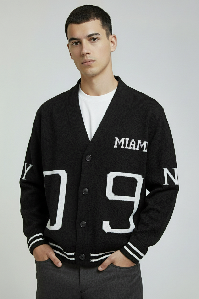 Cardigan Maglione Uomo Stile College “Miami 09” Art. Mg185